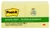 3M 654RPYW Post-It Green Notes, 3 x 3, 100 Sheets/Pad, Canary Yellow, 12/Pack
