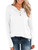 Topstype Women's Long Sleeve Henley Tops Pullover with Buttons Down Casual Loose Fit V-Neck Tunics White
