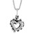 Sterling Silver Small Open Heart Pendant, 1/2 inch Tall