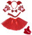 Petitebella Angel Headband Bowtie Tail Glove Shoes Tutu Girl 6pc Costume (One Size, Red Angel)