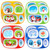 Sliner 8 Pcs Christmas Kids Dinnerware Divided Plates Sets Melamine Plastic Toddler Dinnerware Kids Dinner Divided Plates Christmas Dishes for Kids Top Rack Dishwasher Safe