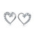 Bridal Love Is A Journey Cubic Zirconia Pave CZ Open Heart Shaped Stud Earrings For Women Girlfriend .925 Sterling Silver