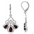 Silvershake 3.6ct. 3 Stone Natural Garnet 925 Sterling Silver Heart Victorian Style Leverback Dangle Earrings