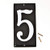 Hy-Ko Products CA-25/5 Aluminum House Number 5 (FIVE) 3.5" High Black with Reflective