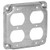 Hubbell-Raco 907C 2 Duplex Receptacles 4-Inch Square Exposed Work Cover