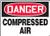 Accuform MCPG004VS Adhesive Vinyl Safety Sign, Legend"Danger Compressed AIR", 10" Length x 14" Width x 0.004" Thickness, Red/Black on White