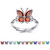 Bestyle Adjustable Butterfly Ring for Teen Girls Sterling Silver July Birthstone Rings for Women Gemstone Ruby Rings Cubic Zirconia Rings for Sensitive Skin Birthday Jewelry