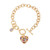 GUESS Goldtone Rainbow Glass Heart Charm Toggle Bracelet