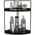 Dorhors 2-Tier Corner Bathroom Counter Organizer,Vanity Organizer,Counter Corner Shelf,Bathroom Storage and Organization,Skincare Organizers,Wood Countertop Organizer for Kitchen (Black)