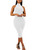 GOBLES Women's Sexy Halter High Neck Elegant Sleeveless Bodycon Midi Club Dress White