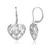 Sterling Silver Diamond-cut Filigree Heart Dangle Leverback Earrings