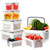 KETNET Fruit Storage Containers for Fridge 5 Pcs Refrigerator Storage Containers Bins Organizer for Fruit Vegetable Food Produce, Lettuce Keeper with Lid and Colander Keep Fruit Fresh Longer