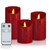 Incredle Glitter Flameless Candles Moving Flame Led Candles with Remote H4 5" 6" xD3 Set of 3 Real Wax Battery Operated Decorative Candles with Timer Burgundy Red