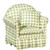 Melody Jane Dollhouse Green Gingham Check Armchair 1:12 Living Room Furniture
