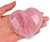 JIC Gem Heart Shaped Rose Quartz Crystal Healing Stone Large Pocket Palm Worry Stone with Display Stand Chakra Reiki Balancing 3.3"-3.7"