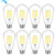 Odnora 8 Packs Dimmable E26 LED Bulbs 60W Equivalent 6W 850 Lumens Vintage LED Edison Bulbs, ST58 5000K Daylight White Edison Light Bulbs, Antique LED Filament Bulb with Clear Glass