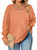 Eytino Womens Plus Size Causal Tops Square Neck Ruffle Long Sleeve Loose Fit Blouse Shirts,3X Orange