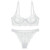 Guoeappa Women's Sexy Soft Lace Lingerie Set See Through Underwear Floral Lace Underwire Sheer Bra and Panty Set?White,32D
