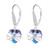 YEESIA Heart Earrings 925 Sterling Silver Bow Earrings Crystal Leverback Amethyst Dangle Earrings Crystal Heart Shaped Jewelry for Women Girls Sister Daughter Wedding Thanksgiving Christmas