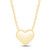 AFFY Sliding Heart Pendant Necklace 3D Puffed Heart Jewelry for Women in 14K Yellow Gold Plated Sterling Silver