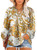 Eytino Womens Plus Size V Neck Lantern Long Sleeve Boho Floral Print Summer Loose Shirts Blouses,1X White