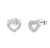 Open Heart Crystal Pave Stud Earrings in 925 Sterling Silver
