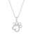iJewelry2 Sterling Silver Heart Paw Print Clear CZ Pendant