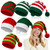 Funtery 6 Pcs Knitted Elf Hats Santa Hat Christmas Hats Adults Bulk Crochet Holiday Beanie Winter Hats Accessories (Green)