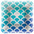 Foil Ocean Blue Scallop Square Paper Appetizer Plates, 8ct