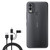 BoxWave Cable Compatible with Nokia C22 - AllCharge 3-in-1 Cable for Nokia C22 - Jet Black