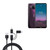 BoxWave Cable Compatible with Nokia G10 - AllCharge 3-in-1 Cable for Nokia G10 - Jet Black