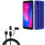 BoxWave Cable Compatible with ZTE Blade A3 Joy - AllCharge 3-in-1 Cable for ZTE Blade A3 Joy - Jet Black