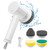 CONERX Electric Spin Scrubber Power Cleaning Brush Cordless Rechargeable Scrubber for Bathroom Kitchen Dishes Tub Sink Tile Window Floor Grout with 4 Replaceable Brush Heads, White