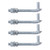VIVIDA J-Bolt Gate Hinge 6", Chain Link J-Bolt Post Hinge with 5/8" Male Hinge Pin, Galvanized Steel, Nuts & Washers Included, 4 Pack