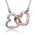 oyeaho Heart Necklace, I Love You Forever Necklace/Double Love Heart Necklace, S925 Sterling Silver Necklace, Jewelry Birthstone Necklaces for Women Mother Girl with Jewelry Gift Box