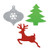 Mini Glitter Paper Cutout Christmas Decorations, Assorted 6ct