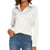 Women's Silk Blouse Long Sleeve Lady Shirt Casual Office Work Blouse Button-Down Shirts Tops(White,XS)