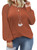 Eytino Womens Plus Size Raglan Long Sleeve Crewneck Lace Oversized Pullover Tops Shirts,1X Orange