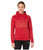 adidas Women's Team Issue Badge of Sport Hoodie, Active Maroon/Hi-Res Coral, X-Small