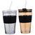NOLITOY 2Pcs glass water cup glass tea cup drinking cups with lids travel bottle juice cup cold brew drinking cup cold brew water cup wide mouth breakfast cup cocktail glass iced tea straw