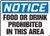 Accuform MHSK825VS Sign, Legend"Notice Food OR Drink Prohibited in This Area", 10" Length x 14" Width x 0.004" Thickness, Adhesive Vinyl, 10" x 14", Blue/Black on White