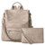 CLUCI Backpack Purse for Women Leather Fashion Designer Ladies Shoulder Bags Anti-Theft Travel Daypack Work Large Backpack 2Pc Grey