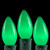 Novelty Lights 25 Pack C9 Ceramic Outdoor Christmas Replacement Bulbs, Green, E17/C9 Base, 7 Watt