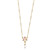 1928 Jewelry Women's Gold Tone Crystal Ivory And Pink Porcelain Rose Faux Pearl Pendant Necklace 16" + 3" Extender