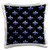 3dRose pc_22347_1 Blue Fleur de lis on a Black Background Christian Symbol-Pillow Case, 16 by 16"