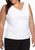 Calvin Klein Women's Plus Size Pleat Neck Cami, White, 1X