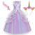 Chektin Unicorn Dress for Girls Unicorn Costume Pageant Princess Party Birthday Long Maxi Gown with Unicorn Headband & Satin Sash (Purple, 110 3 Years)