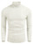 COOFANDY Men's Thermal Turtleneck Sweater Casual Slim Fit Cable Knit Pullover Sweaters White
