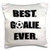 3dRose pc_181856_1 Best Goalie Ever Black and White Pillow Case, 16" x 16"