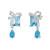 Bow Earrings 925 Sterling Silver Blue Crystal Cubic Zircon Stud Earrings for Women Girl